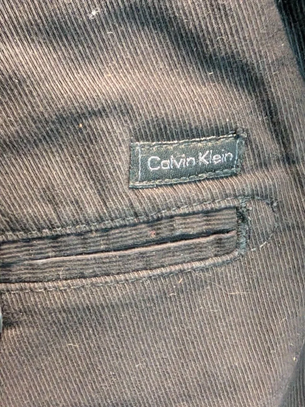 Calvin Klein Men's 34x32 Black Micro Ribbed Cotton Straight Leg Chino Pants